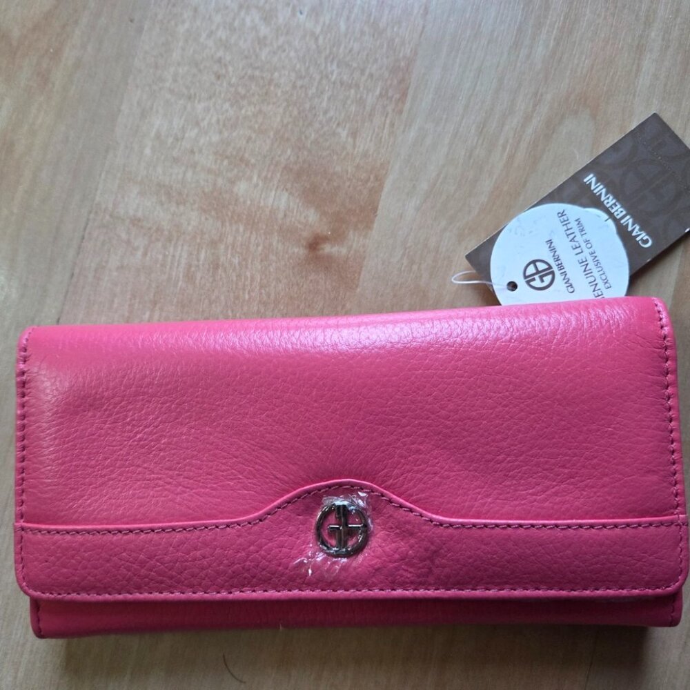 Giani Bernini Pebble Leather Receipt Wallet